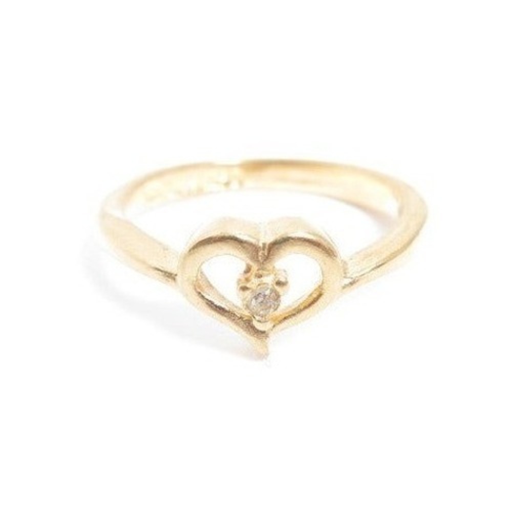Vintage 14KT GE ESPO Gold Plated Heart Outline Ring Size‎ 5